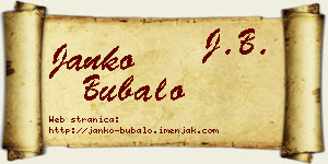 Janko Bubalo vizit kartica